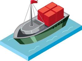 isometrisch schip pictogram op witte achtergrond vector