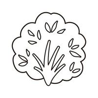 vector zwart-wit bush pictogram. kleine omtrek struik geïsoleerd op een witte achtergrond. lijn lente tuin illustratie. tuinieren of bos foto
