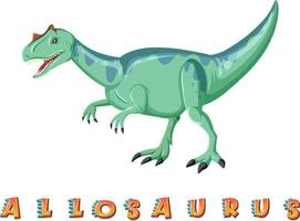 dinosaurus woordkaart voor allosaurus vector