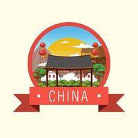 chinese architectuur iconisch huis gebouw logo vector