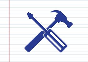 Tools en Hammer-pictogram vector