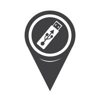 Kaartaanwijzer USB-flashdrivepictogram vector