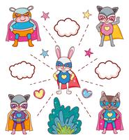 Superheld dieren cartoons vector