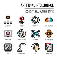 Kunstmatige intelligentie pictogram vector