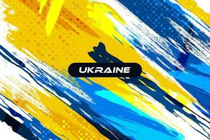 Oekraïne achtergrond met penseelstijl en halftooneffect. Oekraïne vlag met grunge en borstel concept geïsoleerd op een witte achtergrond vector