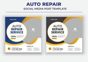 autoreparatieservices sociale mediapost en flyer vector