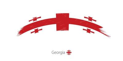 vlag van Georgië in afgeronde grunge penseelstreek. vector
