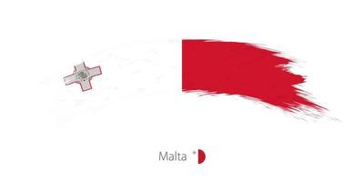 vlag van malta in afgeronde grunge penseelstreek. vector