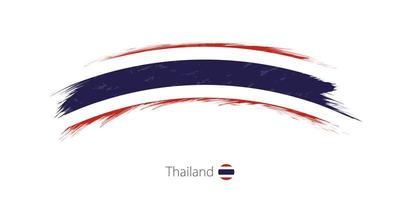 vlag van thailand in afgeronde grunge penseelstreek. vector