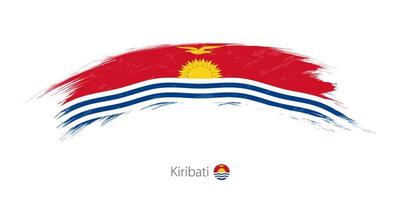 vlag van kiribati in afgeronde grunge penseelstreek. vector