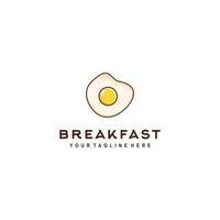 ilustrasi logo gebakken eieren voor het ontbijt vector
