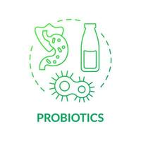 probiotica groen kleurverloop concept icoon. darmvriendelijk voedingsproduct. immuniteit boost abstracte idee dunne lijn illustratie. geïsoleerde overzichtstekening. roboto-medium, talloze pro-bold lettertypen gebruikt vector
