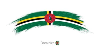 vlag van dominica in afgeronde grunge penseelstreek. vector