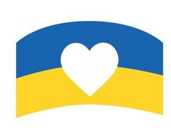 Oekraïne vlag embleem pictogram nationaal europa met hart symbool abstract vector design