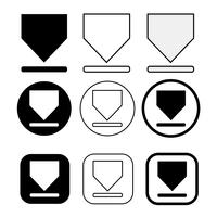 set van eenvoudige teken download pictogram vector