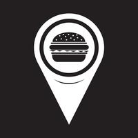 Kaart aanwijzer Hamburger pictogram vector