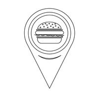 Kaart aanwijzer Hamburger pictogram vector