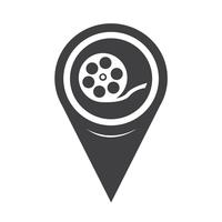 Kaartaanwijzer Filmspoel pictogram vector