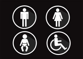 Toilet symbool pictogram van man vrouw handicap en kind vector