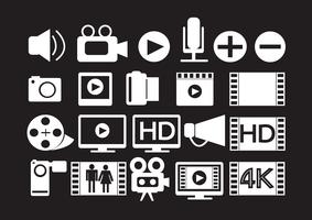 Videofilm Multimedia pictogrammen vector