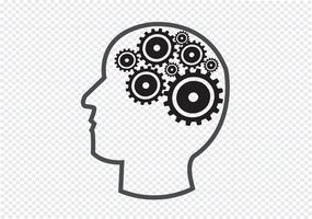 Menselijk hoofd en versnellingen hersenen idee concept vector
