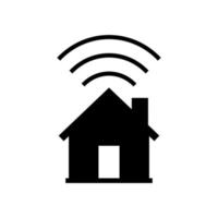 vectorillustratie van huis met draadloos signaal. geschikt voor het ontwerpelement van het smarthome-app-pictogram en smarthome-technologie. vector