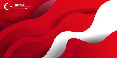 zwaaiend rood en wit abstract ontwerp als achtergrond. Onafhankelijkheidsdag van Turkije. vector