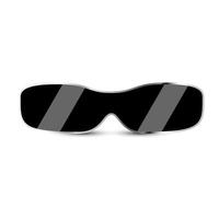 zwarte moderne zonnebril met donker glas op een witte achtergrond. vector