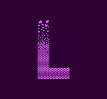 hart letter l geanimeerd pixel dot logo. hoofdletter pixel omhoog. vector