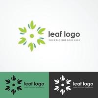 logo's van groene boom blad ecologie natuur element vector