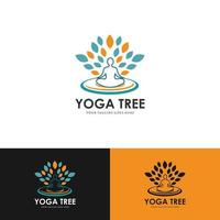 yoga logo voorraad ontwerp. menselijke meditatie in lotusbloem vectorillustratie in paarse kleur vector