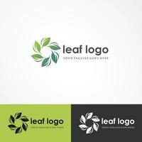 logo's van groene boom blad ecologie natuur element vector