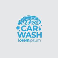 wasstraat logo met auto icoon vector