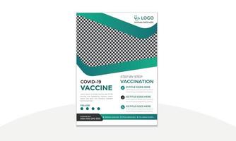 medische gezondheidszorg flyer en virusvaccinatie diensten vector ontwerpsjabloon