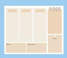 lege open notities tracker, checklist, takenlijst planner pro vector download