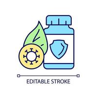 antioxidant supplementen rgb kleur icoon. medicijn om de immuniteit te versterken. oxidatieve stress preventie. behandeling van vrije radicalen. geïsoleerde vectorillustratie. eenvoudige gevulde lijntekening vector