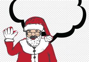 Santa Claus voor kerst hand getrokken en praten tekstballon vector