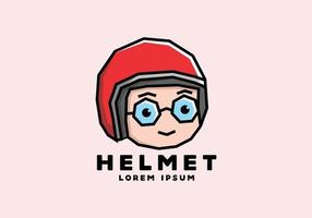 stijve kunststijl van schattige helm vector