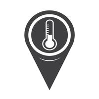 Kaart aanwijzer thermometer pictogram vector