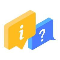 isometrische icoon van support chat, bewerkbare vector