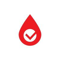 rode bloedsaus drop check logo ontwerp inspiratie vector