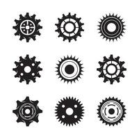 versnelling pictogram vector set. uurwerk illustratie teken collectie. mechanica symbool.