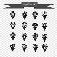 Set van kaart aanwijzer iconen voor website en communicatie vector