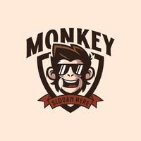 aap mascotte logo vector. dierlijke vectorillustratie. geek aap-logo. chimpansee vector logo ontwerp