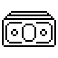 bankbiljet. pixel art zakelijke pictogram vector