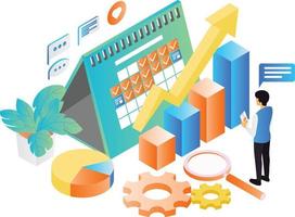 isometrische stijl zakelijk schema planning illustratie vector