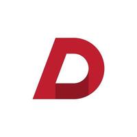 letter d met logo-ontwerp in 3D-perspectief vector