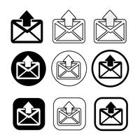 set van eenvoudige teken e-mail pictogram mail symbool vector