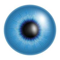 close-up blauwe oogbal vector