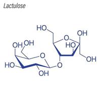 vector skelet formule van lactulose. drug chemische molecuul.
